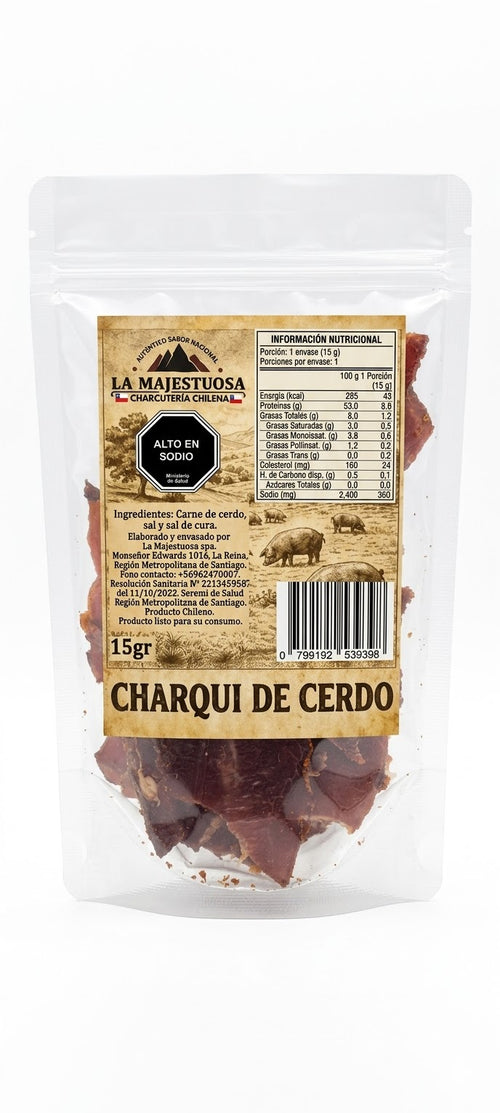 Charqui de Cerdo premium 15gr x 15 unidades