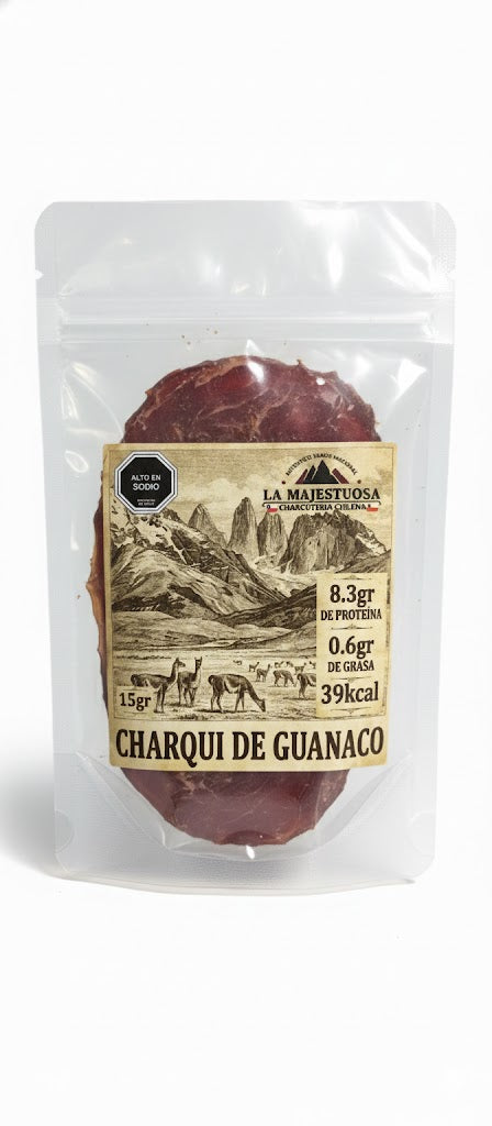 Charqui de guanaco 15gr x 10 unidades